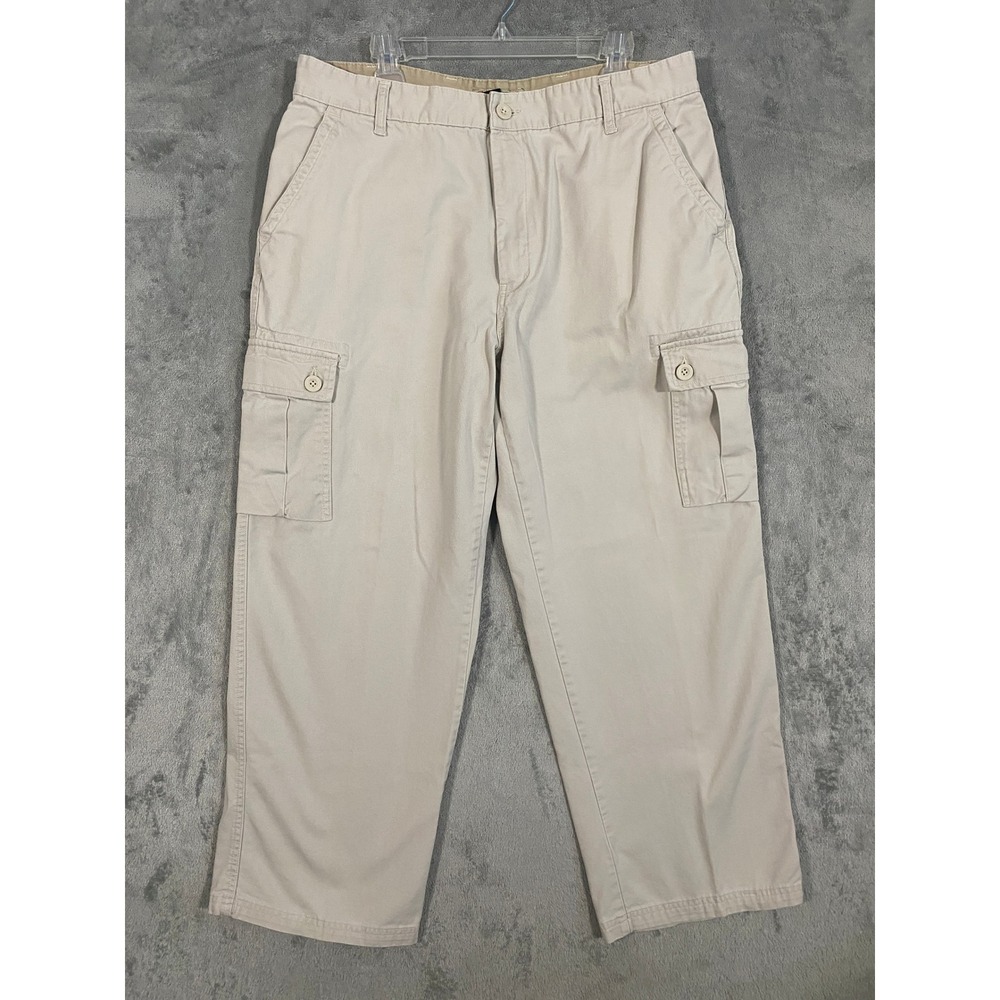 Arizona Cargo Pants 38x30 Khaki Tan Relaxed Straight Leg Cotton Utility Skater - Picture 2 of 10
